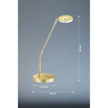 LED stmievateľná stolová lampa v zlatej farbe (výška 60 cm) Dent – ​​Fischer & Honsel – Obrázok 3