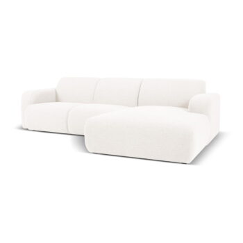 Biela rohová pohovka z textílie bouclé (pravý roh) Molino – Micadoni Home – Obrázok 2