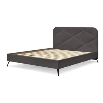Tmavosivá čalúnená dvojlôžková posteľ s roštom 140x190 cm Prune – Bobochic Paris - Image 9
