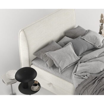 Krémovobiela boxspring posteľ s úložným priestorom 200x200 cm Melba – Maison de Rêve - Image 10