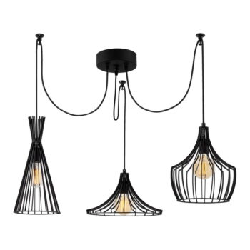 Čierne závesné svietidlo Mezopotamya – Opviq lights - Image 2