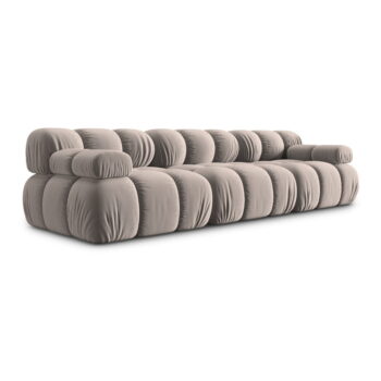 Svetlohnedá zamatová pohovka 282 cm Bellis – Micadoni - Image 2