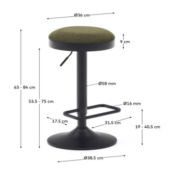 Tmavozelené barové stoličky v súprave 2 ks 58 cm Zaib – Kave Home – Obrázok 7