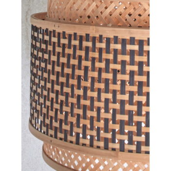 Stropné svietidlo s bambusovým tienidlom v čierno-prírodnej farbe ø 40 cm Bhutan – Good&Mojo - Image 4