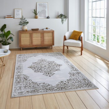 Koberec vo svetlosivo-zlatej farbe 80x150 cm Artemis – Think Rugs - Image 3