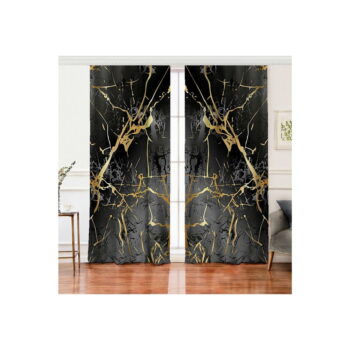 Závesy v čierno-zlatej farbe v súprave 2 ks 140x260 cm – Mila Home - Image 2