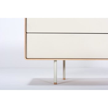 TV stolík z dubového dreva v bielo-prírodnej farbe 150x64 cm Fina – Gazzda – Obrázok 4
