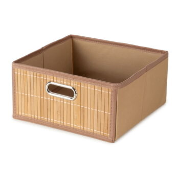 Bambusový úložný box v prírodnej farbe 31x31x15 cm – Compactor - Image 3