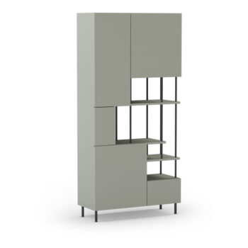 Zelenosivá knižnica 84x175 cm Perla – Marckeric - Image 2