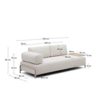 Béžová pohovka 232 cm Compo – Kave Home - Image 9