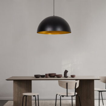 Čierne závesné svietidlo s kovovým tienidlom ø 60 cm Sivano – Opviq lights - Image 3