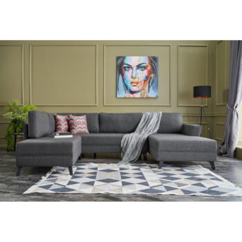 Antracitovosivá rohová pohovka (do tvaru "U") Eris – Balcab Home - Image 9