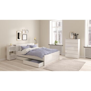 Biele zásuvky pod posteľ v súprave 2 ks 90x190/140x190 cm Naia – Tvilum - Image 2