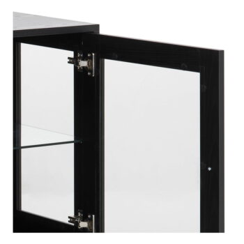 Čierna vitrína v dekore jaseňa 140x82 cm Angus – Actona – Obrázok 8