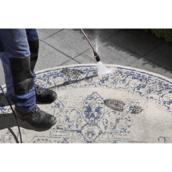 Modro-krémový vonkajší koberec NORTHRUGS Borbon, ø 140 cm - Image 4