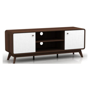 Bielo-hnedý TV stolík v dekore orecha 140x53 cm Caitlin – Støraa - Image 2