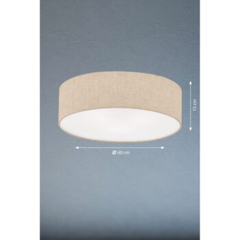 Béžové stropné svietidlo s textilným tienidlom ø 60 cm Thor – Fischer & Honsel - Image 3