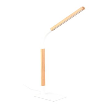 LED stmievateľná stolová lampa v bielej a prírodnej farbe s dreveným tienidlom (výška 73,5 cm) Norris – Trio – Obrázok 3