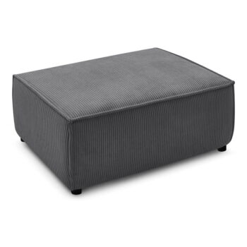 Tmavosivý menčestrový taburet Nihad – Bobochic Paris - Image 2