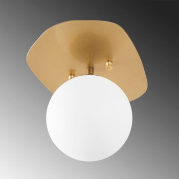 Stropné svietidlo v zlatej farbe so skleneným tienidlom 20x25 cm Well – Opviq lights - Image 4
