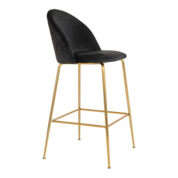 Čierne zamatové barové stoličky v súprave 2 ks 108 cm Lausanne – House Nordic - Image 3
