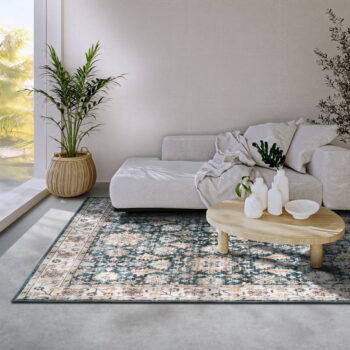 Modrý koberec 160x230 cm Saveh Blue Cream – Elle Decoration - Image 2