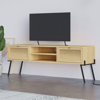 TV stolík v dekore duba v prírodnej farbe 140x51 cm Ecrin – Marckeric - Image 5