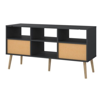 Antracitový TV stolík 117x61 cm Bodo – Tvilum – Obrázok 9