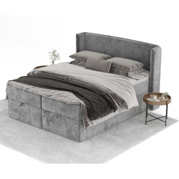 Sivá boxspring posteľ s úložným priestorom 160x200 cm Passion – Maison de Rêve - Image 8