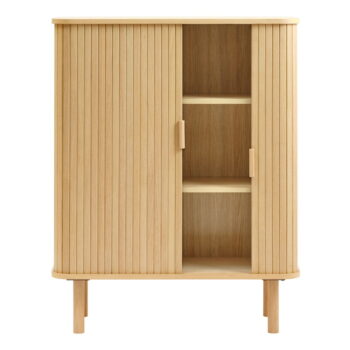 Skrinka v dekore duba s posuvnými dverami v prírodnej farbe 113x90 cm Cavo – Unique Furniture – Obrázok 3