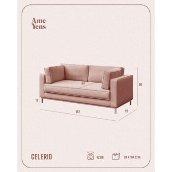 Béžová zamatová pohovka 192 cm Celerio – Ame Yens - Image 6