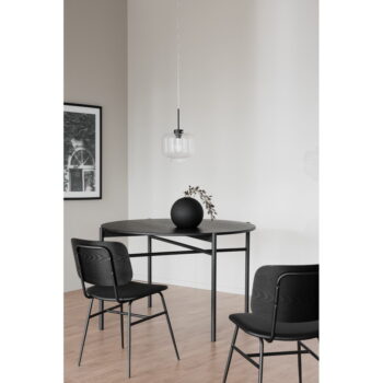 Čierny jedálenský stôl v dubovom dekore Rowico Skye, ø 120 cm - Image 6