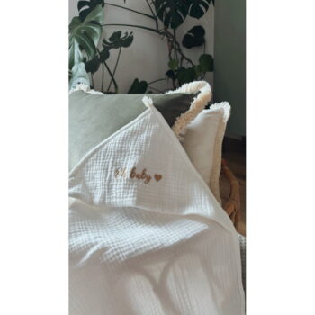 Biela mušelínová detská osuška s kapucňou 85x85 cm Muslin – Malomi Kids - Image 11