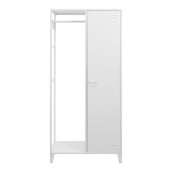 Biela otvorená kovová šatníková skriňa 80x175 cm Salino – Støraa