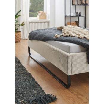 Béžová čalúnená dvojlôžková posteľ 180x200 cm Swing – Meise Möbel – Obrázok 7