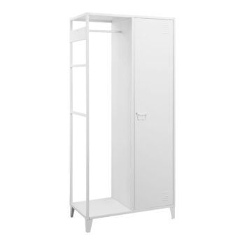 Biela otvorená kovová šatníková skriňa 80x175 cm Salino – Støraa - Image 2