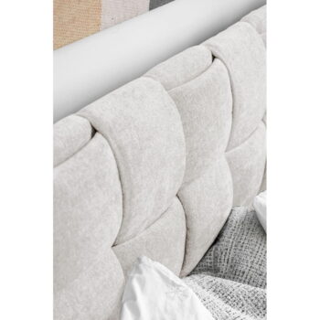 Krémovobiela čalúnená dvojlôžková posteľ s roštom 160x200 cm Eve – Miuform - Image 9
