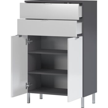 Bielo-sivá skrinka Germania Mauresa, výška 97 cm - Image 3