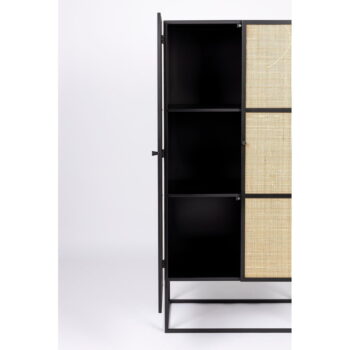 Čierna ratanová vysoká komoda 70x145 cm Guuji - White Label – Obrázok 8
