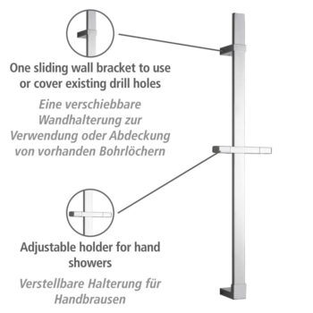 Nástenná sprchová tyč z nerezovej ocele v lesklej striebornej farbe 68 cm Design – Wenko - Image 4