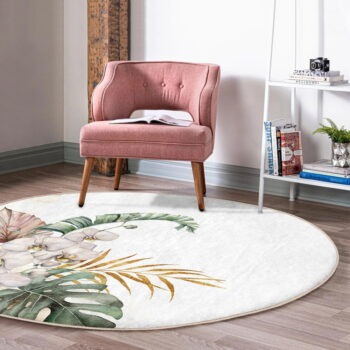 Krémovobiely prateľný okrúhly koberec vhodný pre robotické vysávače ø 120 cm Comfort – Mila Home - Image 5
