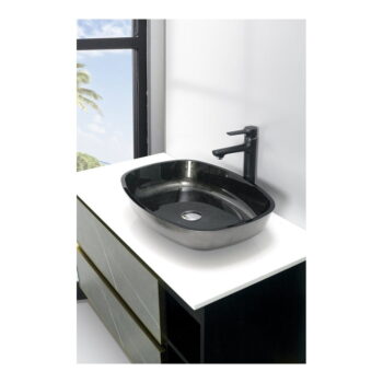 Sklenené umývadlo v petrolejovej farbe 54x39,5 cm Kvaore – Sapho - Image 4