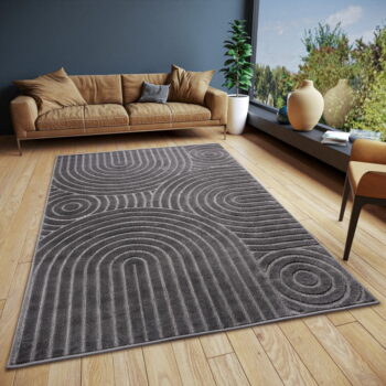 Antracitovosivý koberec 57x90 cm Iconic Wave – Hanse Home – Obrázok 2
