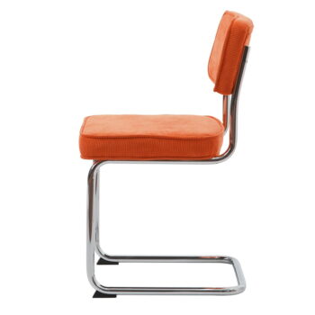 Oranžová menčestrová jedálenská stolička Rupert – Unique Furniture – Obrázok 2