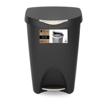 Čierny nášľapný plastový odpadkový kôš 50 l Brim – Umbra - Image 6