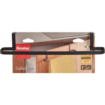Čierny závesný držiak na utierku Metaltex Galileo Lava - Image 3