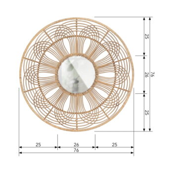 Nástenné zrkadlo s bambusovým rámom ø 76 cm Obi – Basiclabel - Image 8