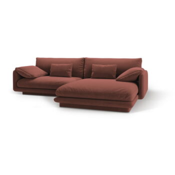 Ružová rohová pohovka z textílie bouclé (pravý roh) Torino – Micadoni Home - Image 2