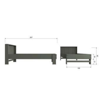 Zelená jednolôžková posteľ 90x200 cm Bobby – WOOOD - Image 8