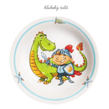 3-dielna detská porcelánová jedálenská súprava Orion Knight – Obrázok 3